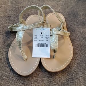Brand new sparkly gold Crewcuts sandals